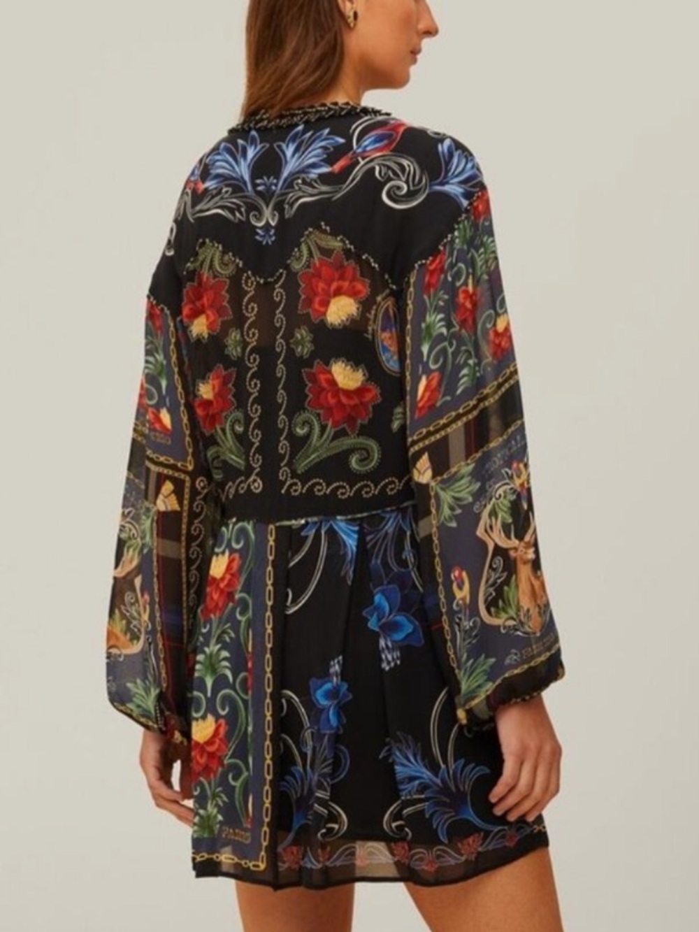 Farm Rio Printed Black Floral Mini Dress - Picture 3 of 9